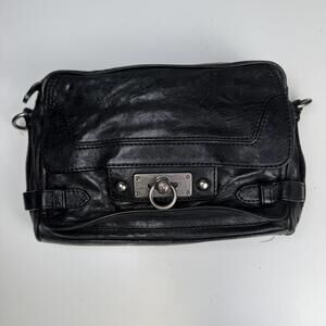 Frye Black Leather Crossbody Bag 34DB675 F13 Missing Strap, Ring Detail